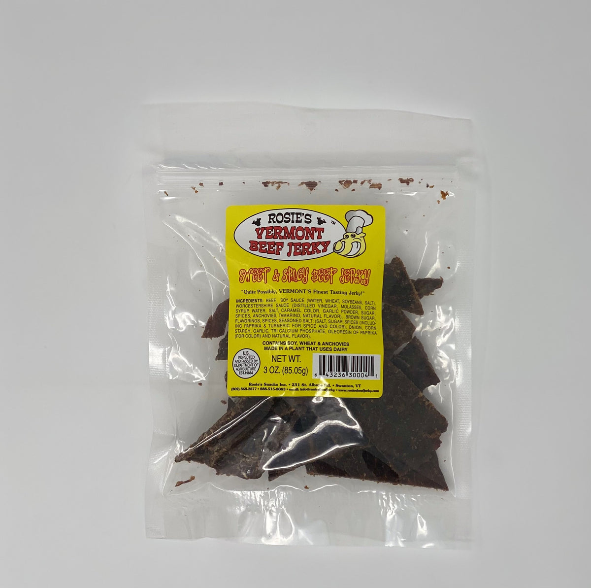 Rosie's Vermont Beef Jerky - Sweet & Spicy Flavor